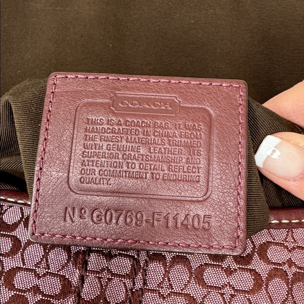 Coach SoHo Studded Mini C Signature Hobo Flap Bag F11405 Plum Berry - Picture 12 of 12